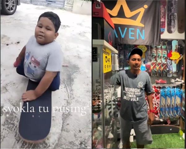 Kuantan skateboarder gifts custom deck to special needs student who uses a skateboard for mobility (VIDEO)